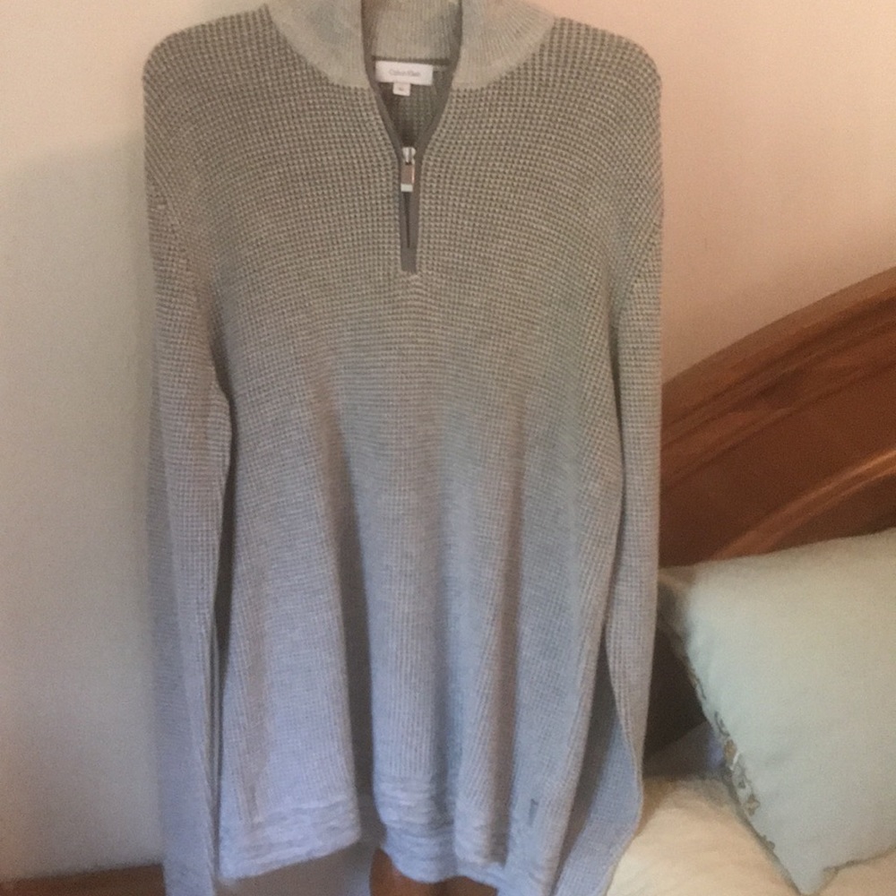 Calvin Klein Gray Quarter Zip Sweater Size Large